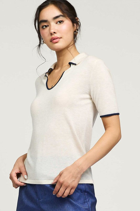 U-Neck Polo Sweater