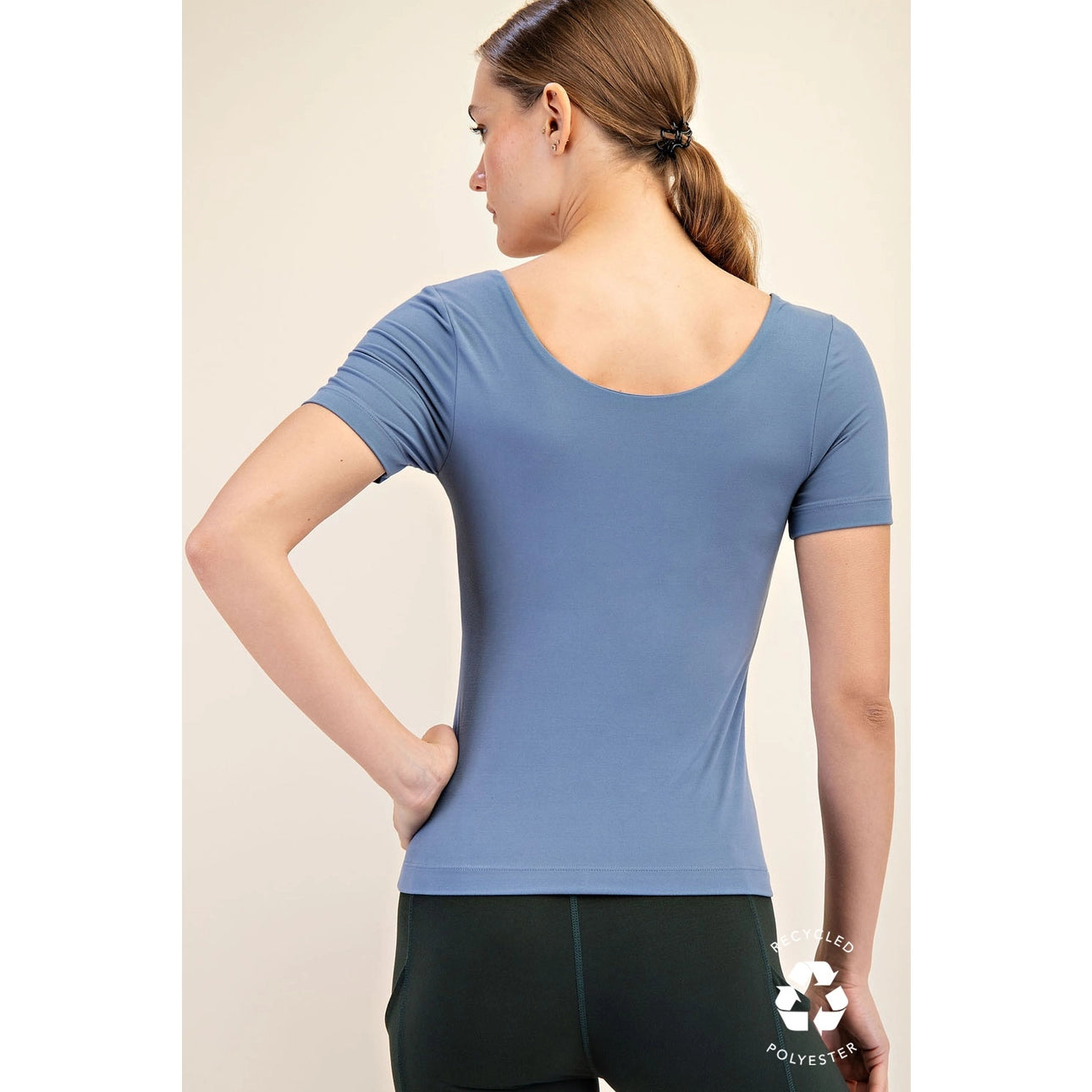 Butter Fabric Round Neck Short Sleeve Top