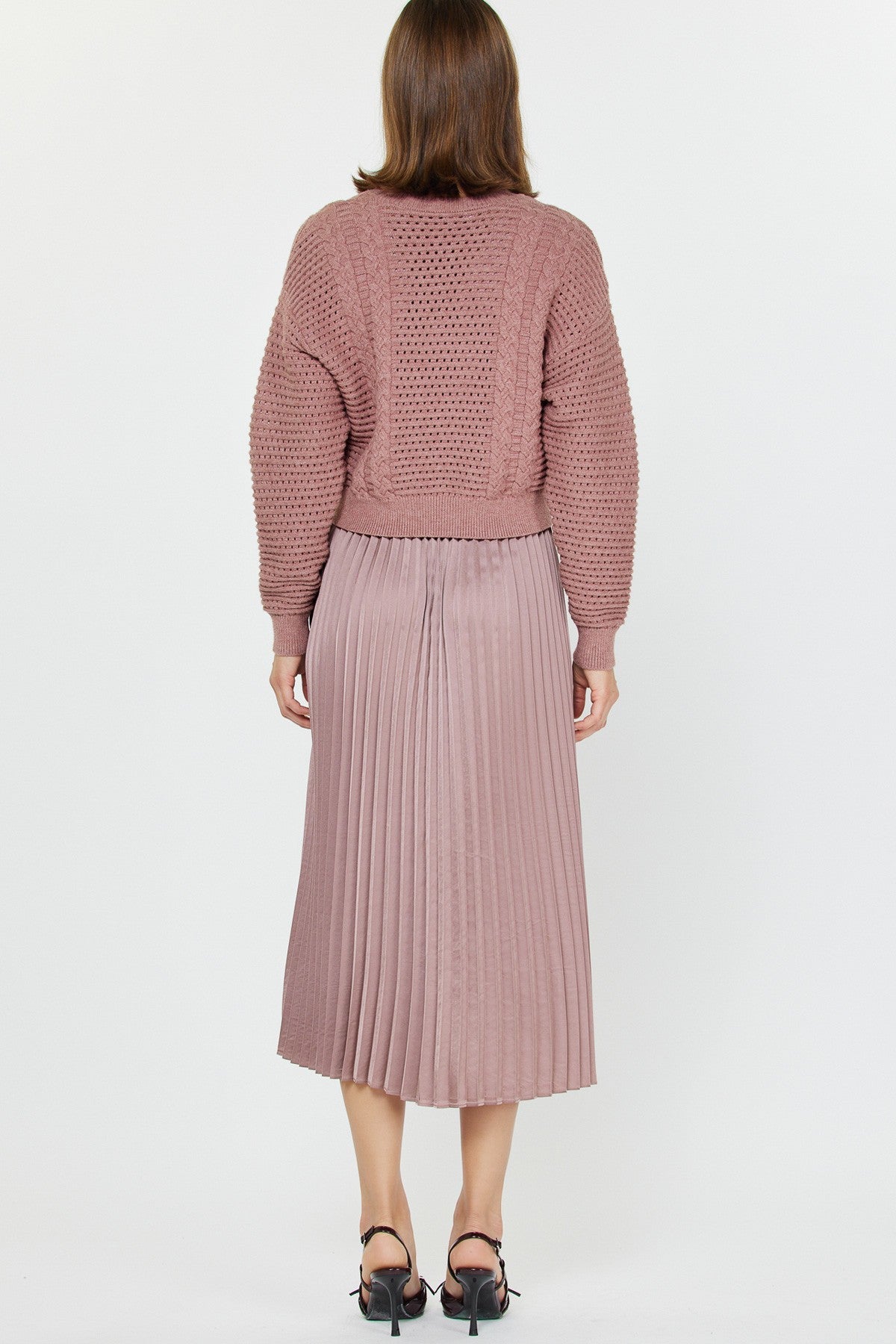 L/S Pullover Sweater & Pleated Dress Set