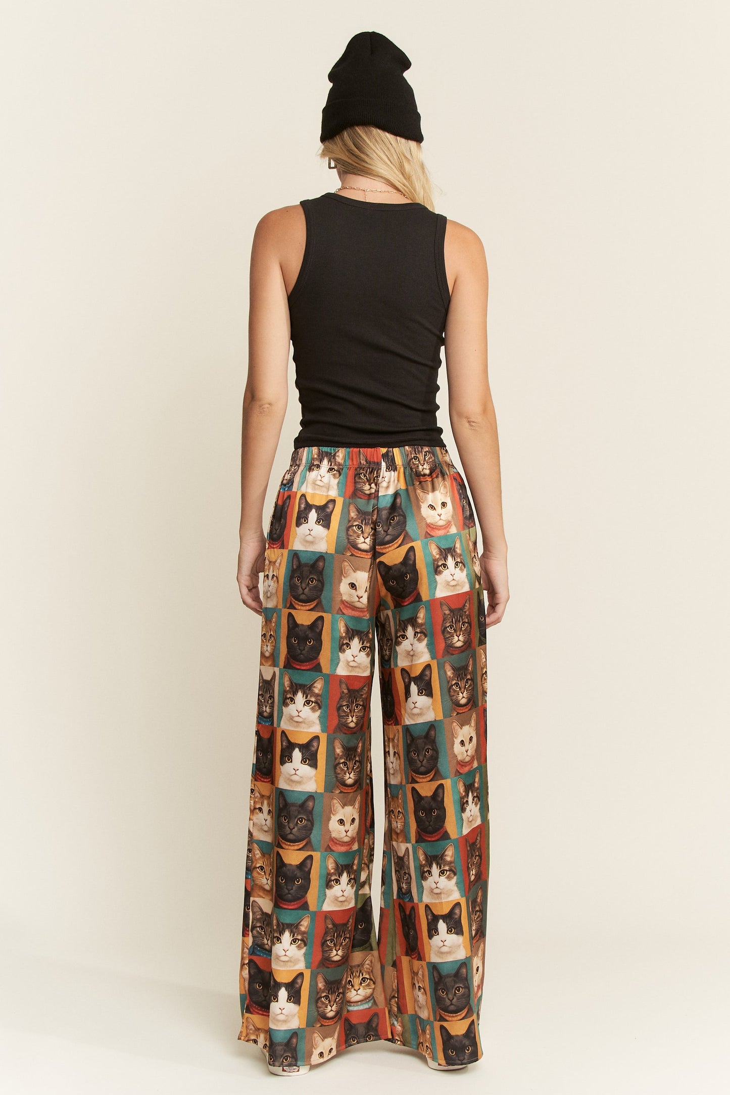 Cat Portrait Wide Leg Pants