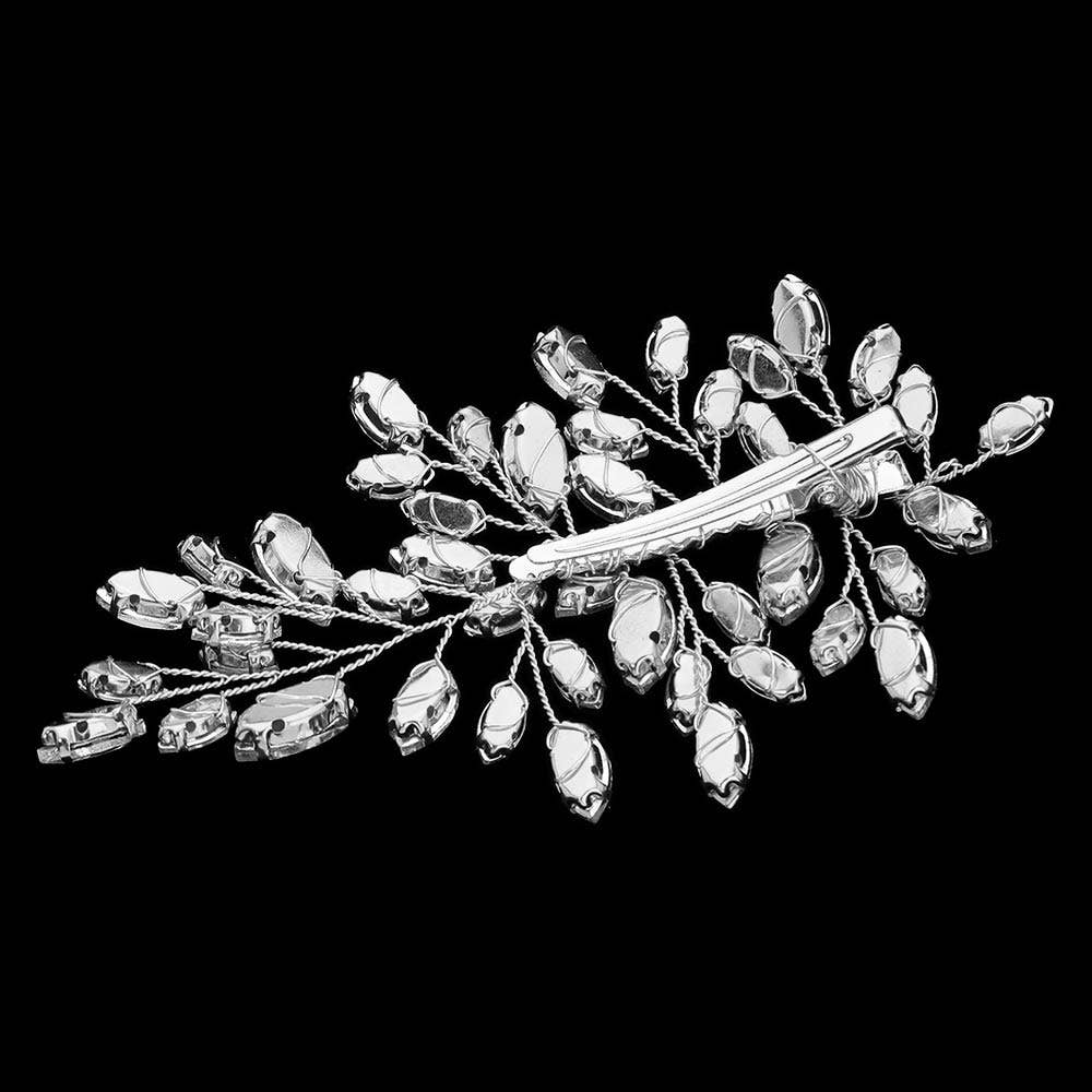 Marquise Stone Leaf Branch Hair Clip