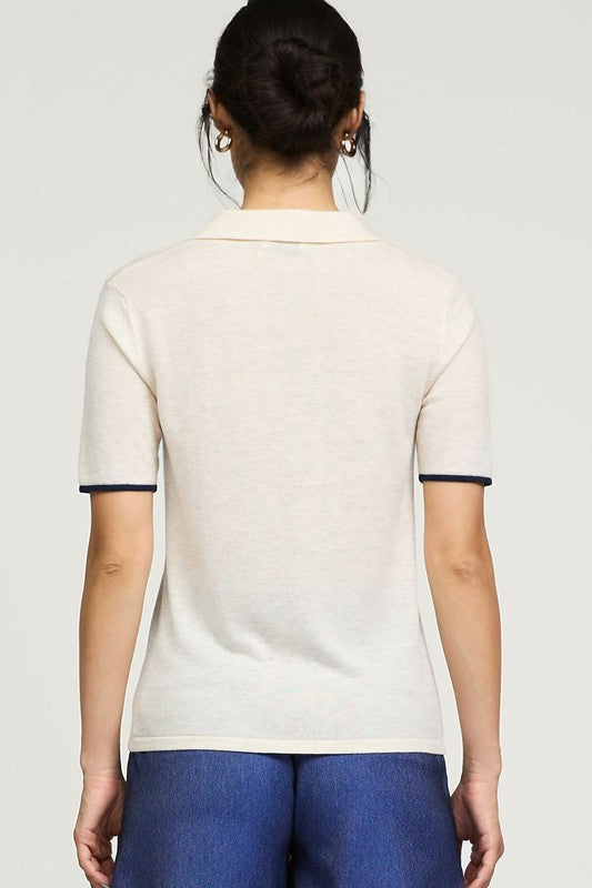 U-Neck Polo Sweater