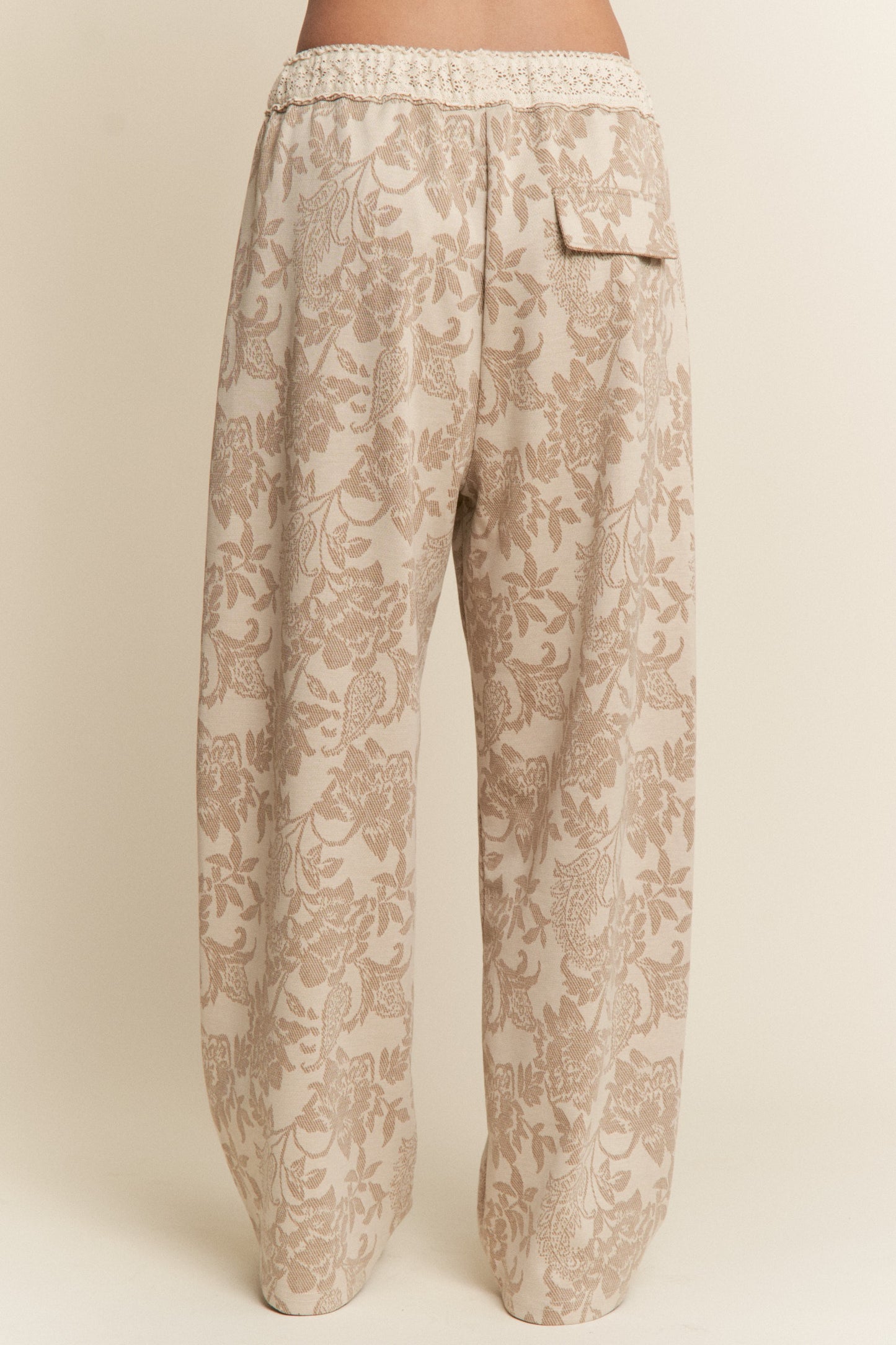 Floral and Lace Print Pants