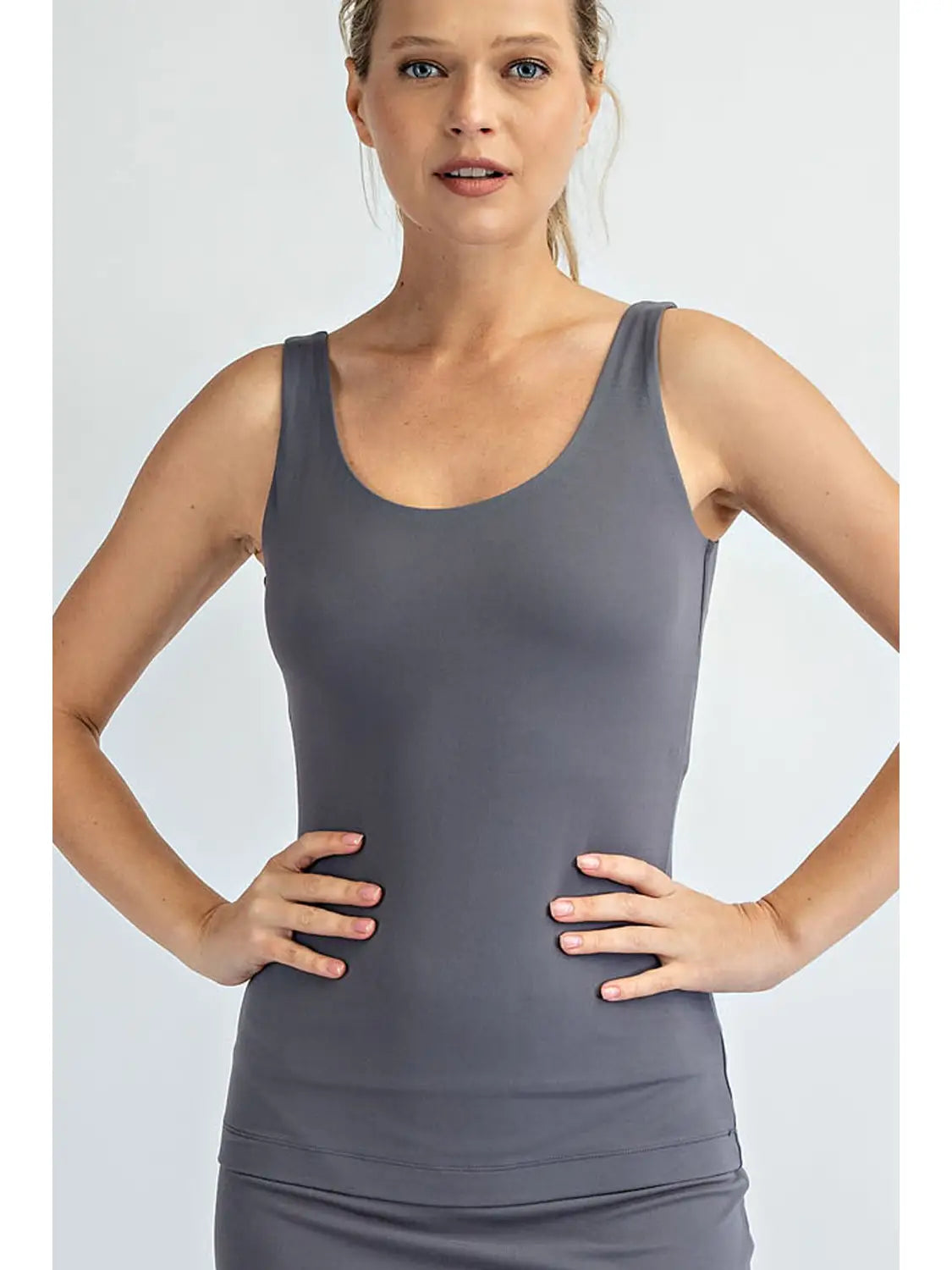 Butter Fabric Round Neckline Sleeveless Tank