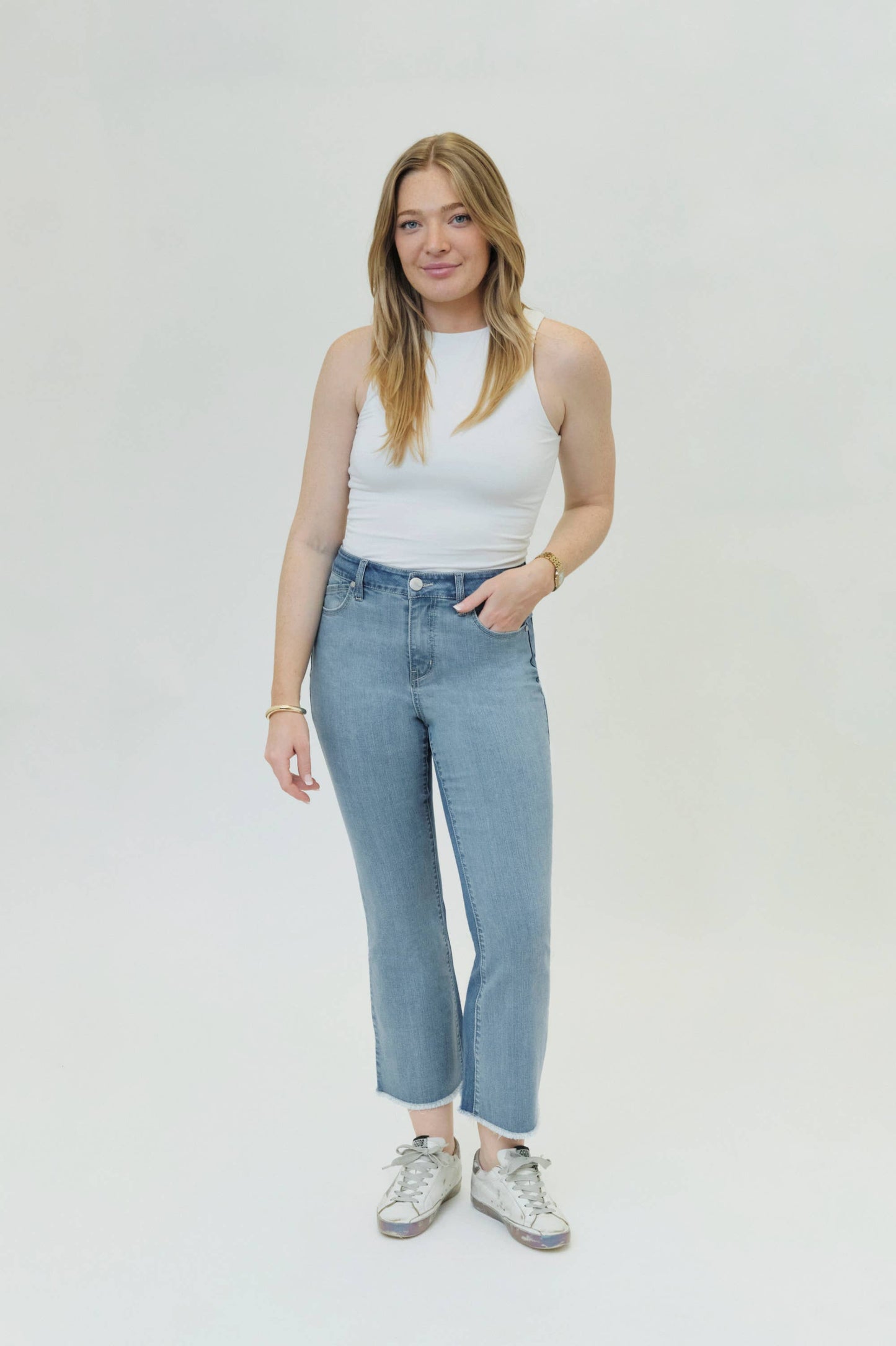 27" Two-Tone Mini-Boot Jean in Virginia