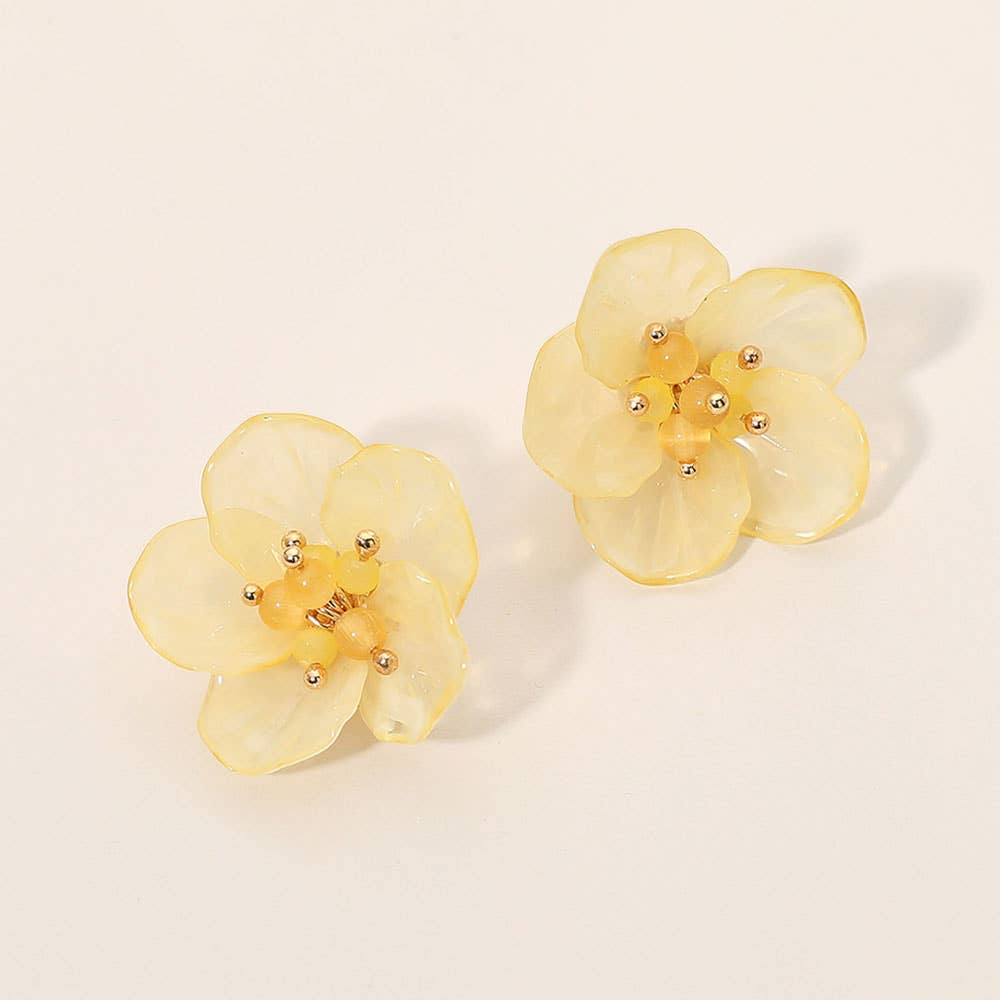 Resin Petal Flower Earrings