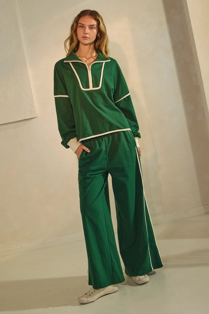 Mock Neck Half Zip Pullover