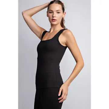 Butter Fabric Square Neck Sleeveless Tank