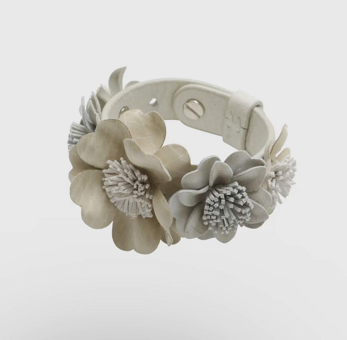 Leather Floral Bracelet
