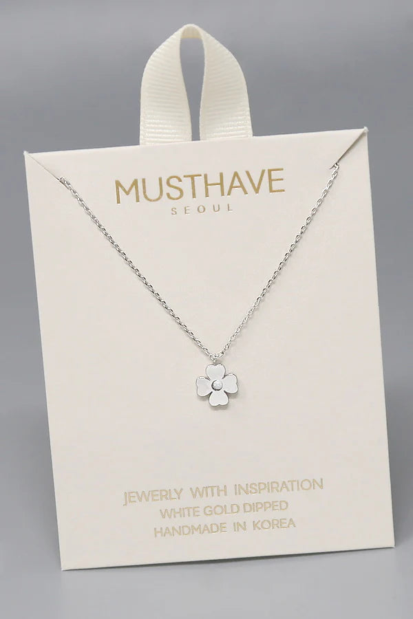 Opal Clover Gold Dipped Short Necklace