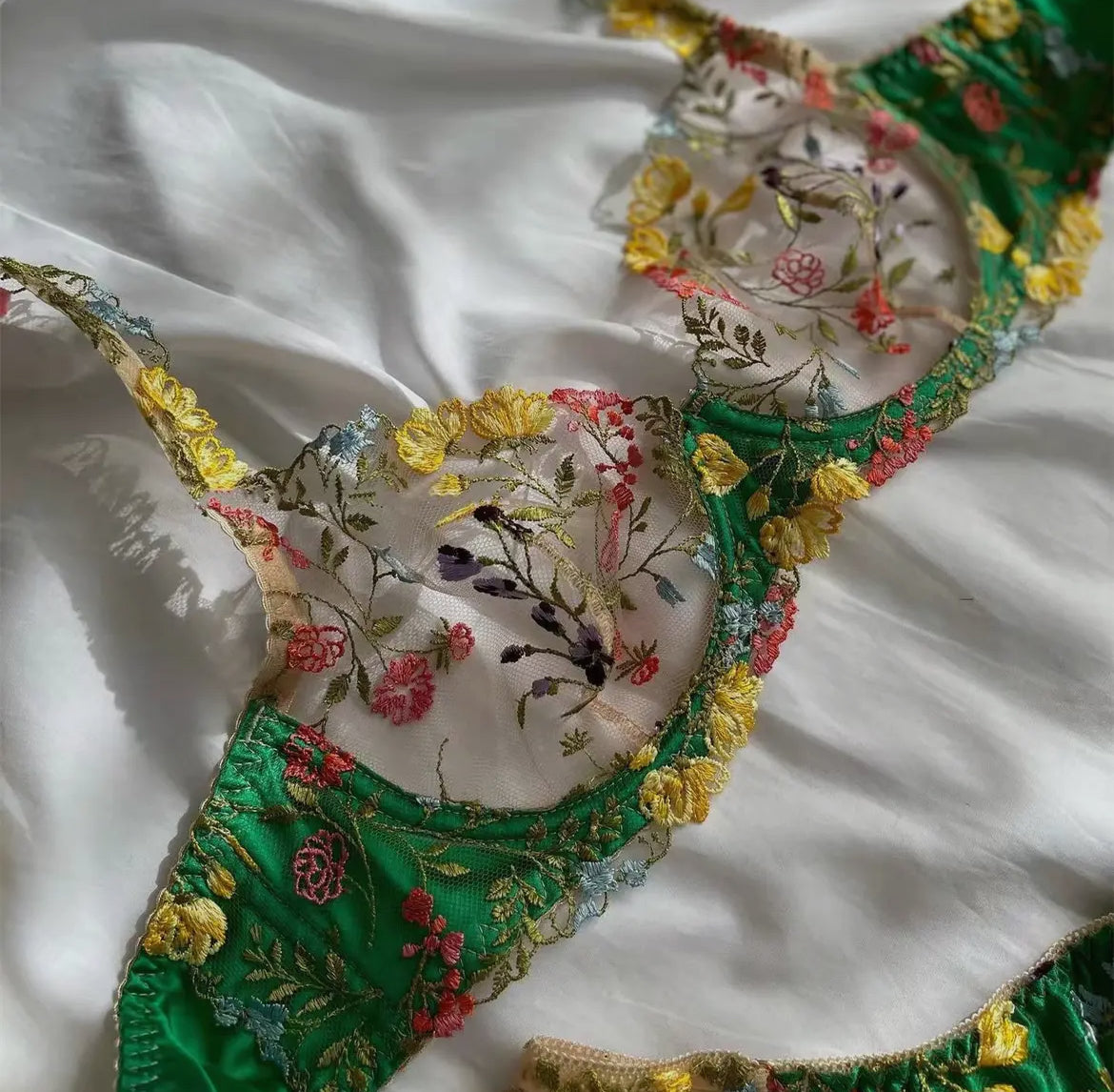 Floral Embriodered Bra