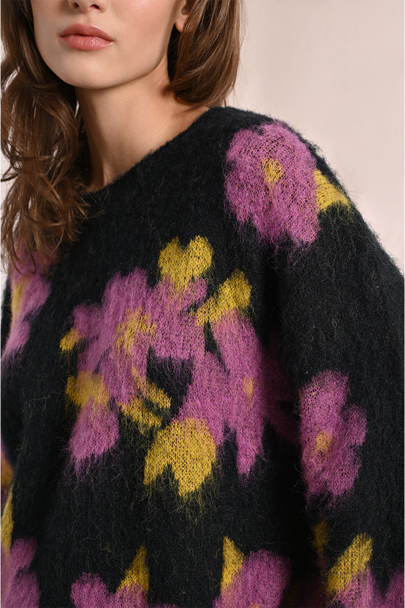 MB Floral Fuzzy Sweater