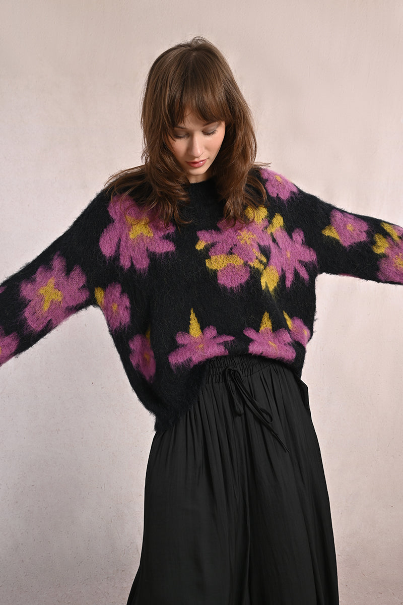 MB Floral Fuzzy Sweater