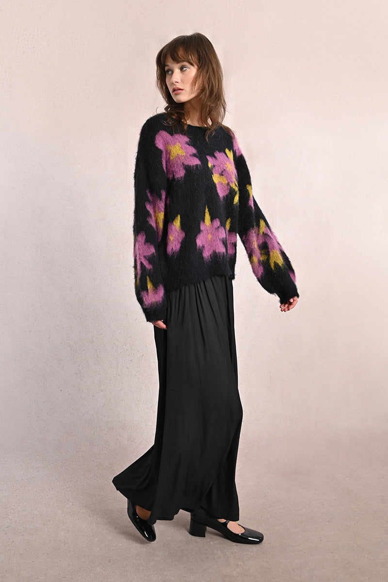 MB Floral Fuzzy Sweater