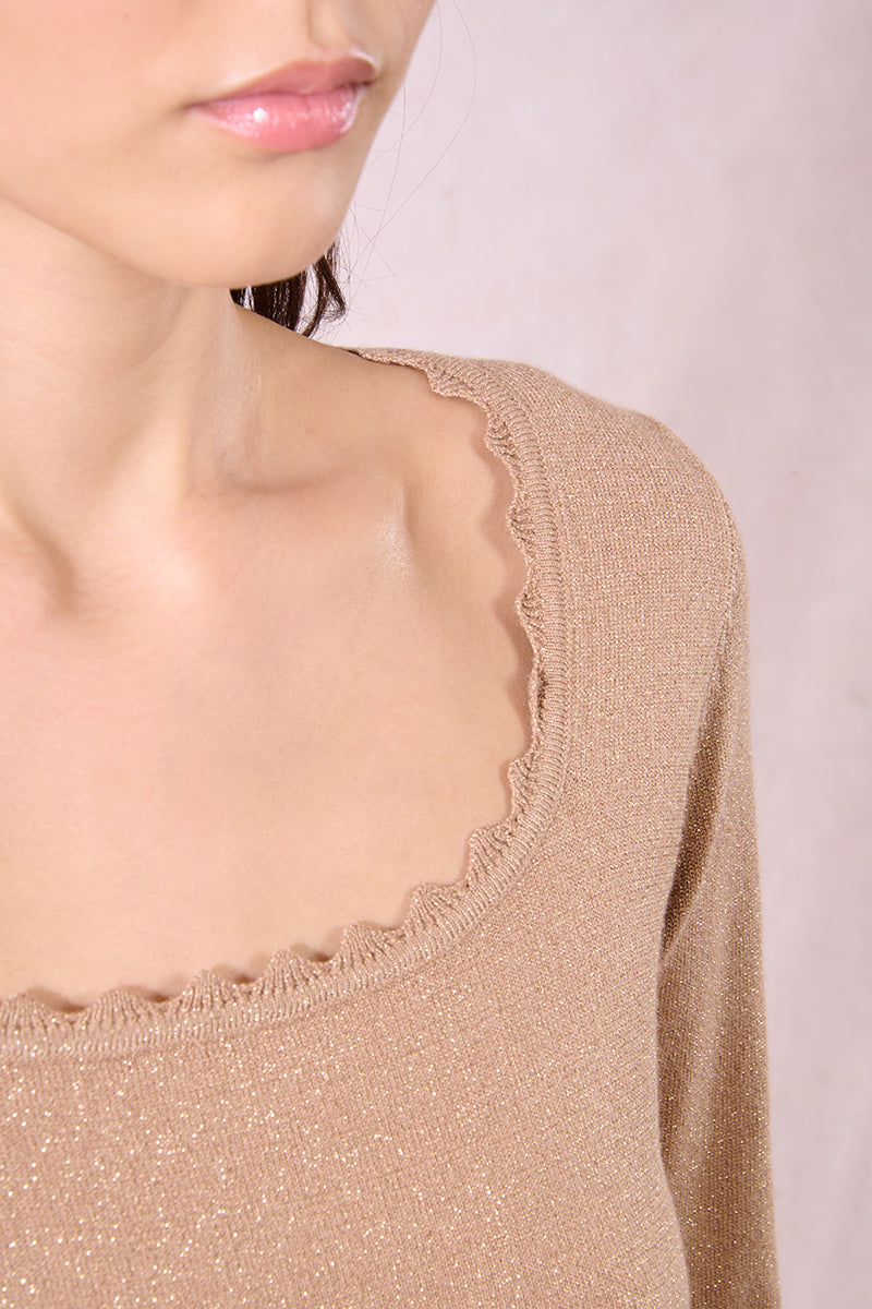 MB Scalloped Edge Sparkle Sweater