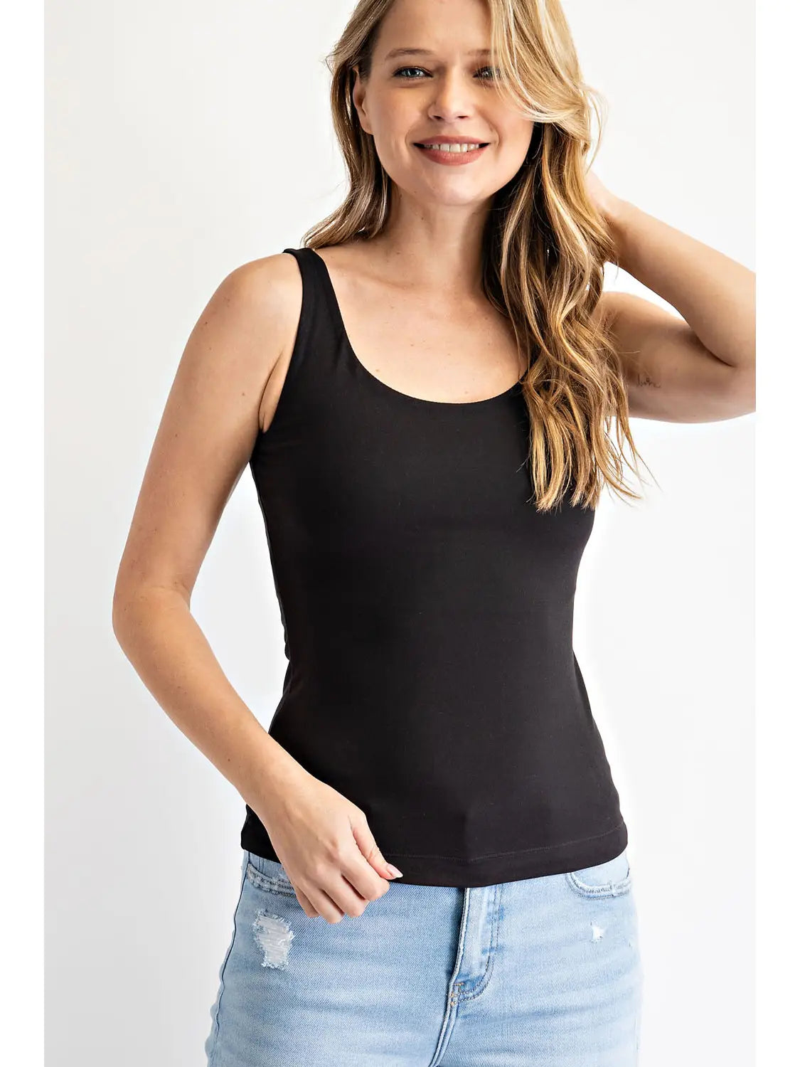 Butter Fabric Round Neckline Sleeveless Tank
