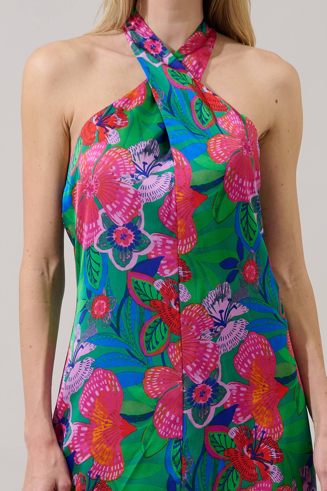 Mivia Halter Mini Dress Hansel Floral (S to 3X)