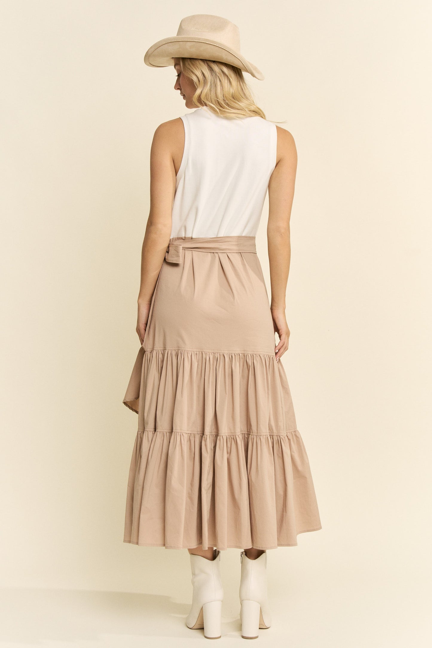 Asymmetrical Ruffle Wrap Midi Dress (S-3X)