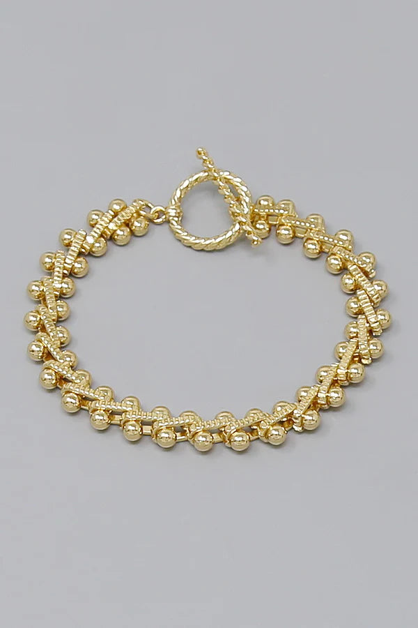 Textured Ball Link Chain Bracelet