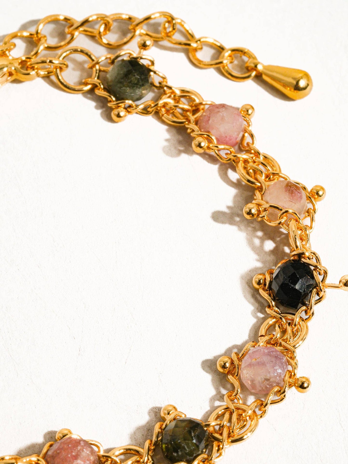 Skylar 18K Gold Multi-Stone Chained Bracelet, Necklace
