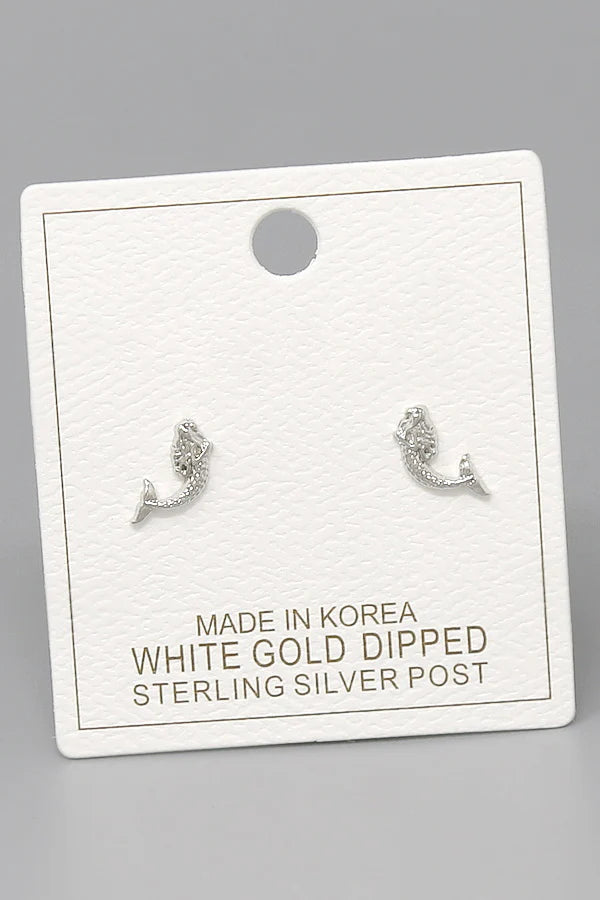 Little Mermaid Gold Dipped Stud Earrings