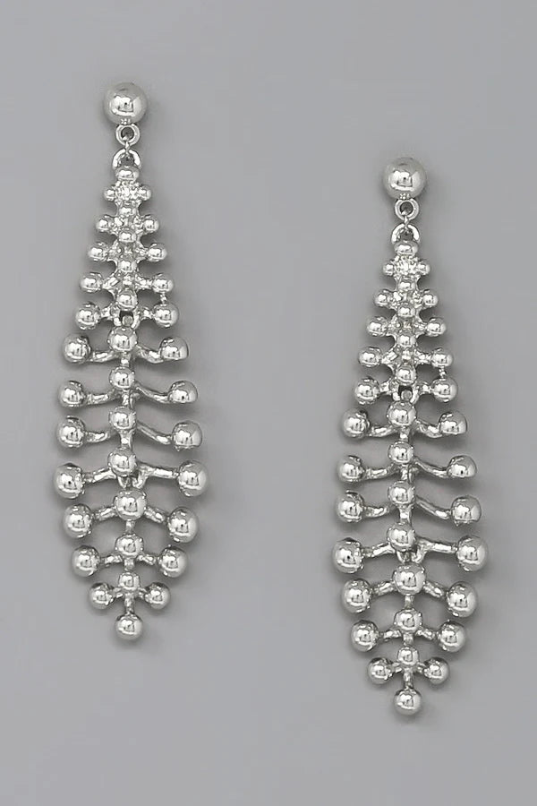 Leaf Shape Metal Drop Earrings