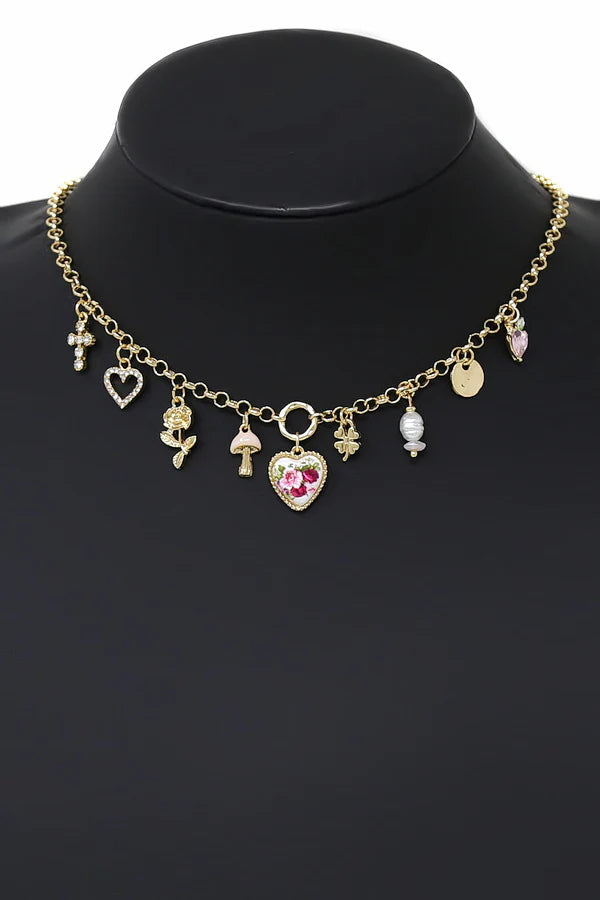 Wonderland Multi Charm Fashion Necklace