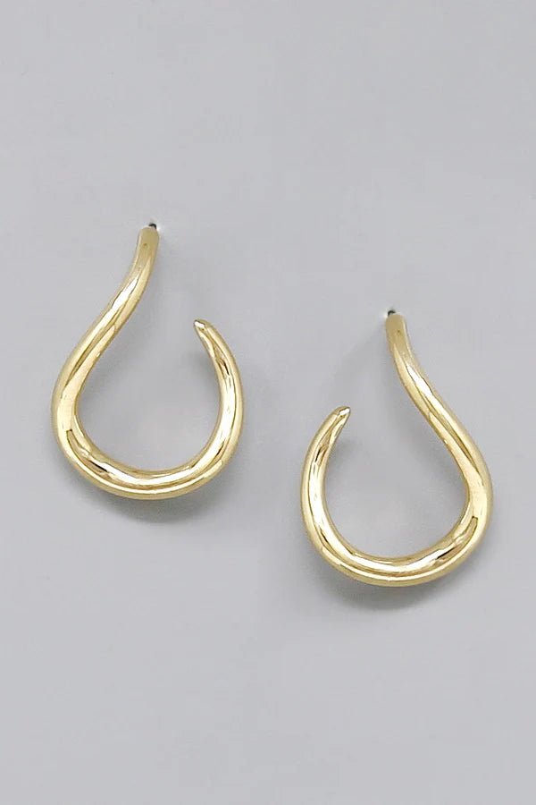 Teardrop Shape Hoop Drop Earrings