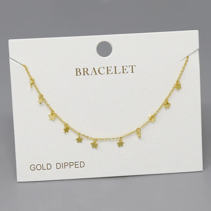 Star Mini Charm Station Gold Dipped Bracelet