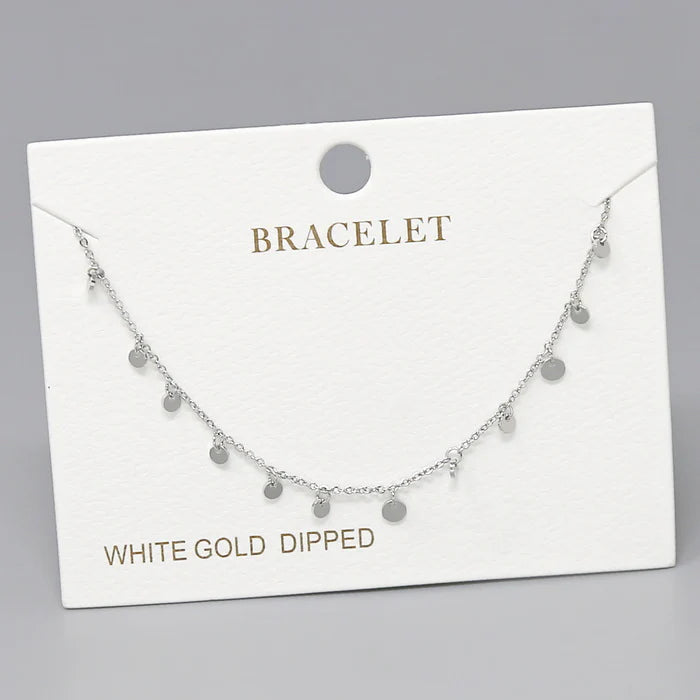 Disc Mini Charm Station Gold Dipped Bracelet