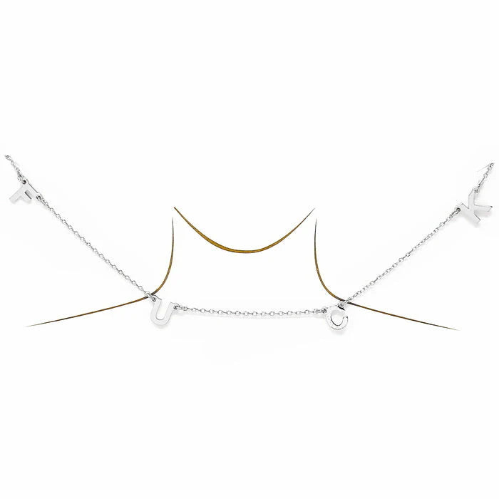 Fuck Spaced Letter Gold Dipped Short Chain Necklace