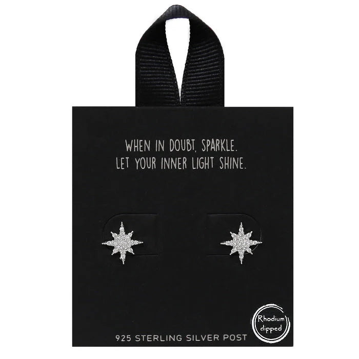 Starburst CZ Pave Gold Dipped Stud Earrings