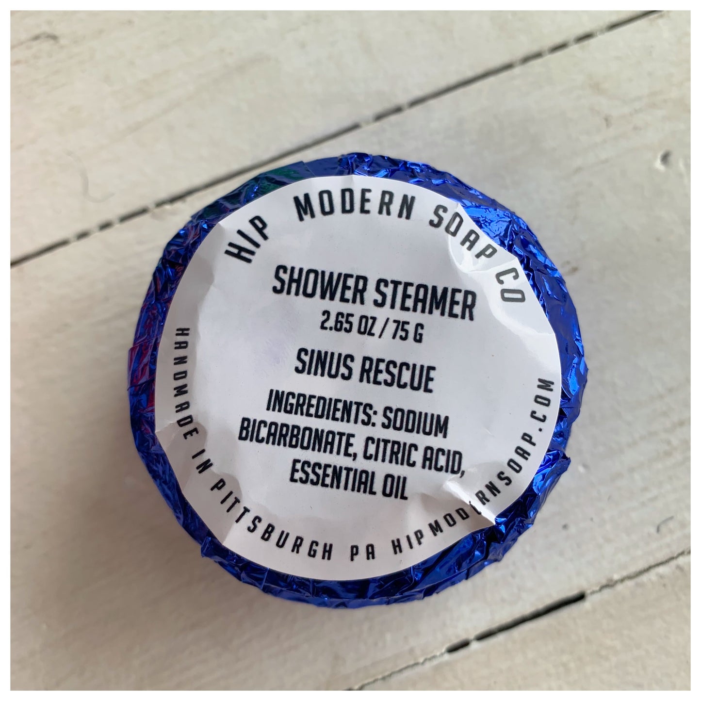 Dark blue bath bomb