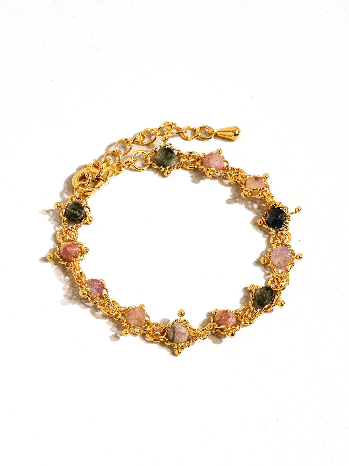 Skylar 18K Gold Multi-Stone Chained Bracelet, Necklace