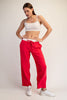 French Terry Color Contrast Rib Pant
