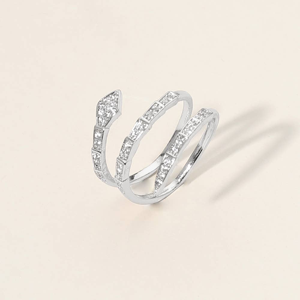 Stone Paved Snake Ring