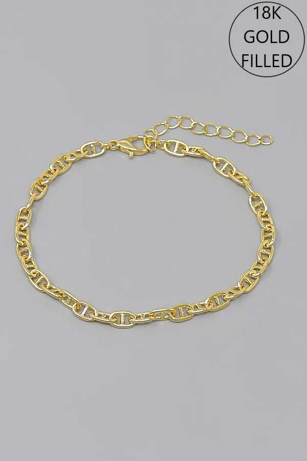 18K Gold Filled Mariner Chain Bracelet