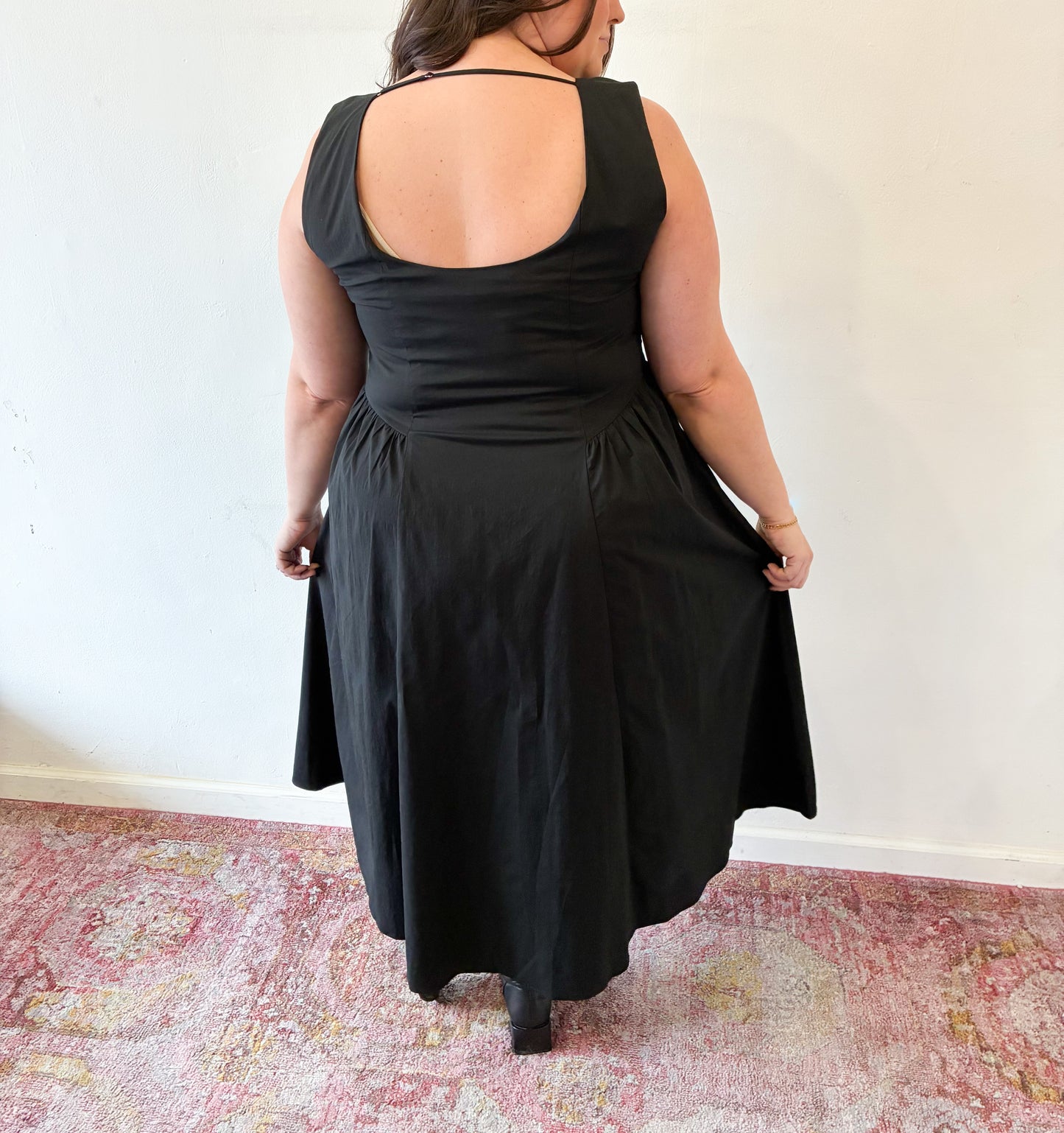 Black Sleeveless A-Line Dress (S to 3X)