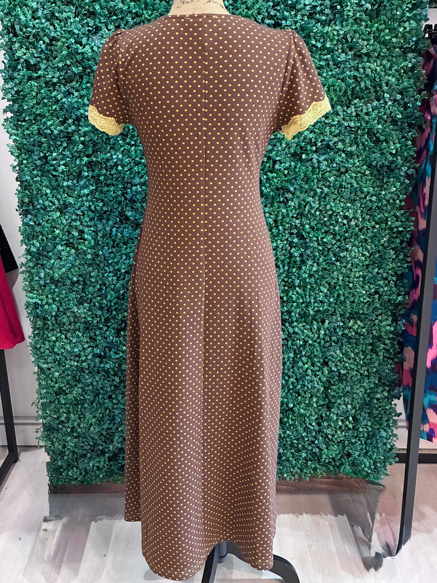 POLKA LACE V-NECK MIDI DRESS (S to 3X)