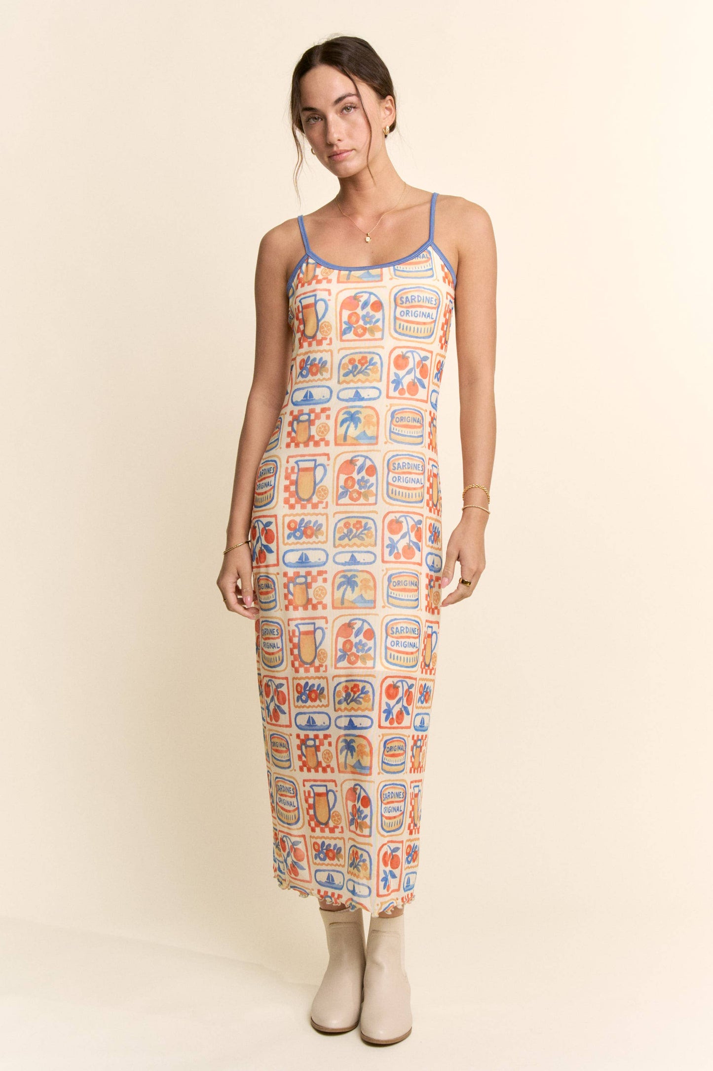 Italia Block Mesh Dress (S to 3X)