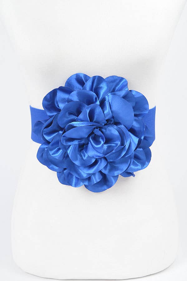 Satin Big Flower Elastic Belt