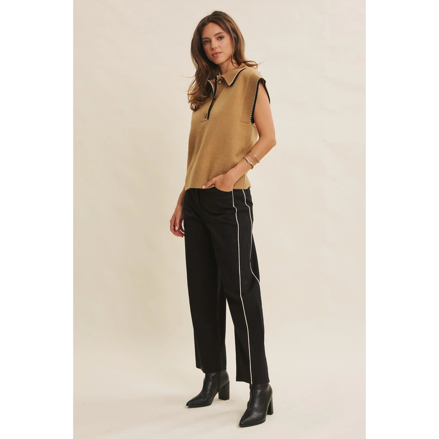 Twill Barrel Leg Pants