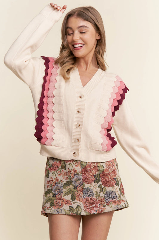 Ombre Ruffle Cardigan