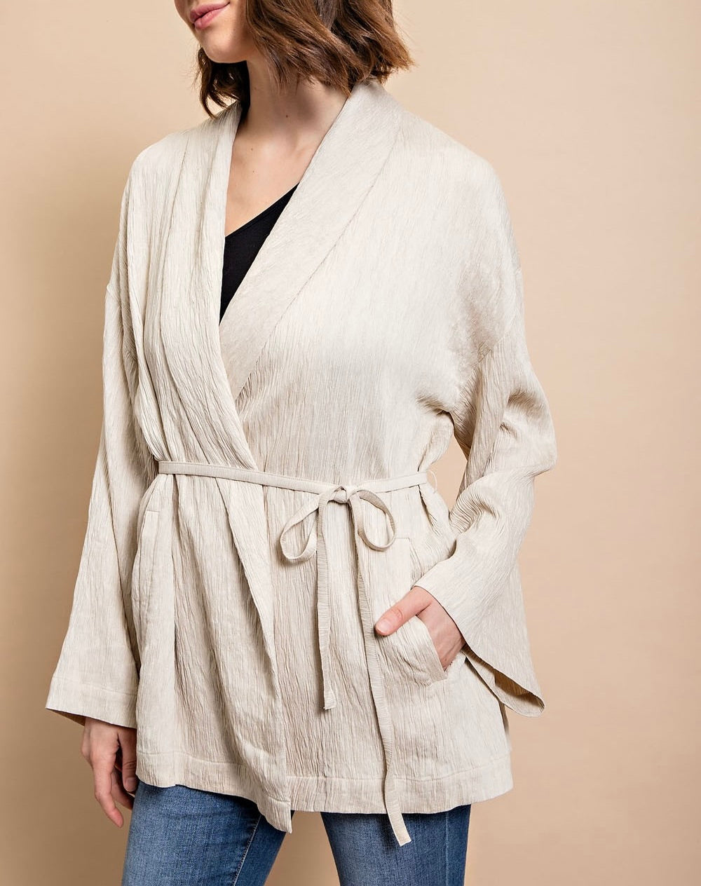 Textured Kimono Cardigan