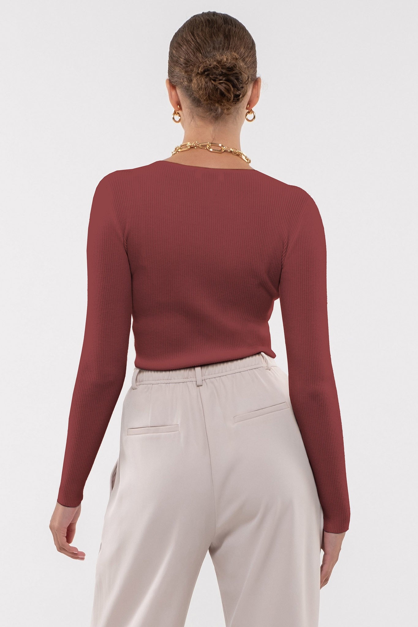 Square Neck Ribbed Top