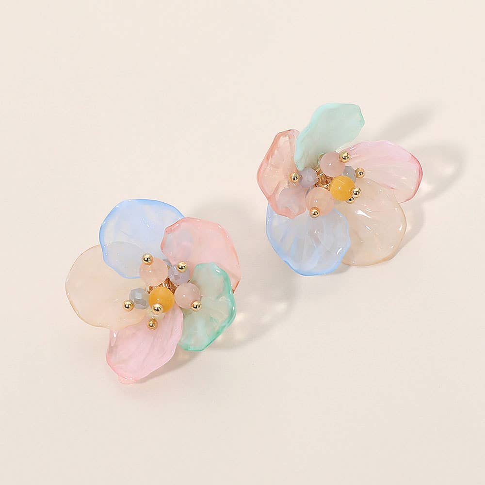Resin Petal Flower Earrings