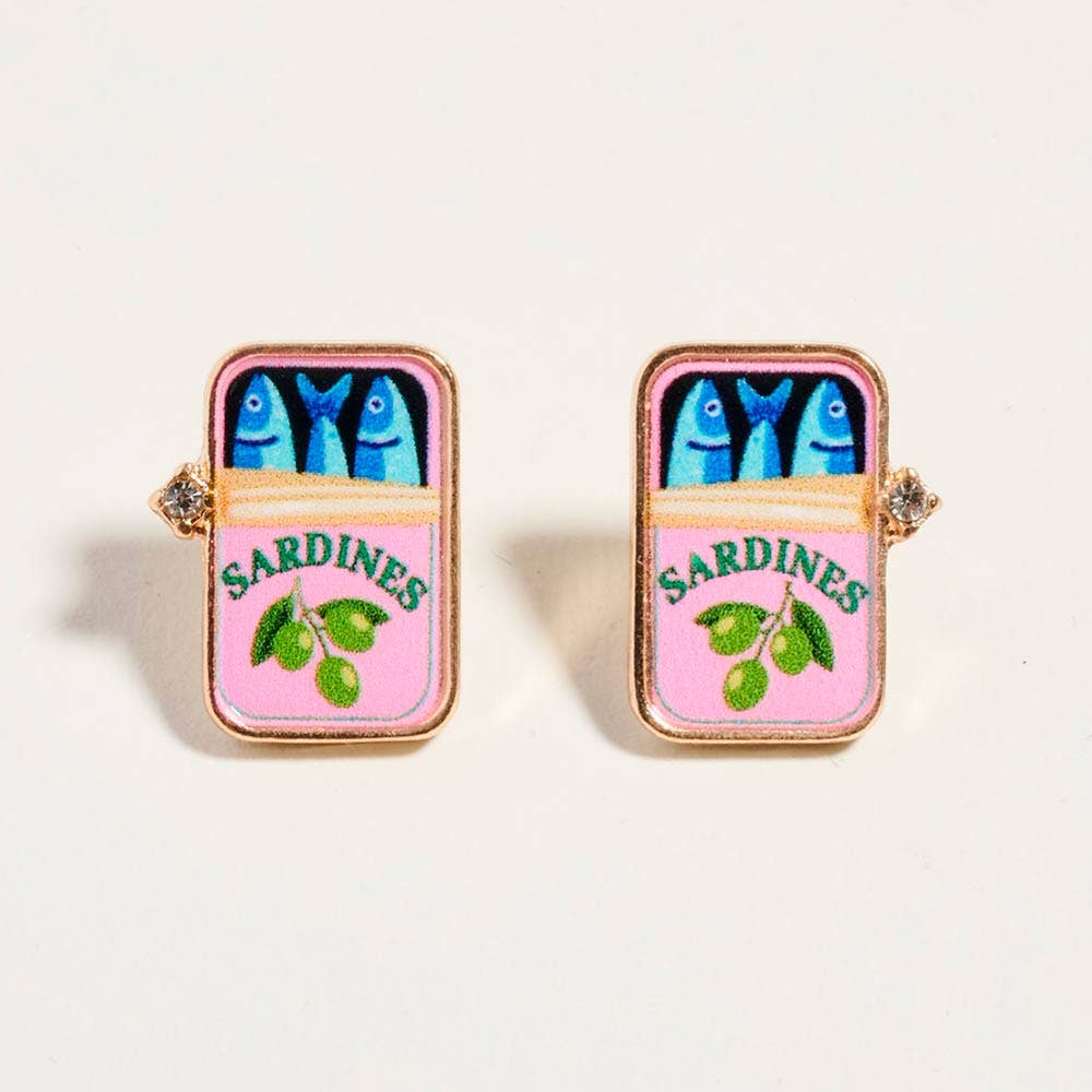 Sardine Can Stud Earrings