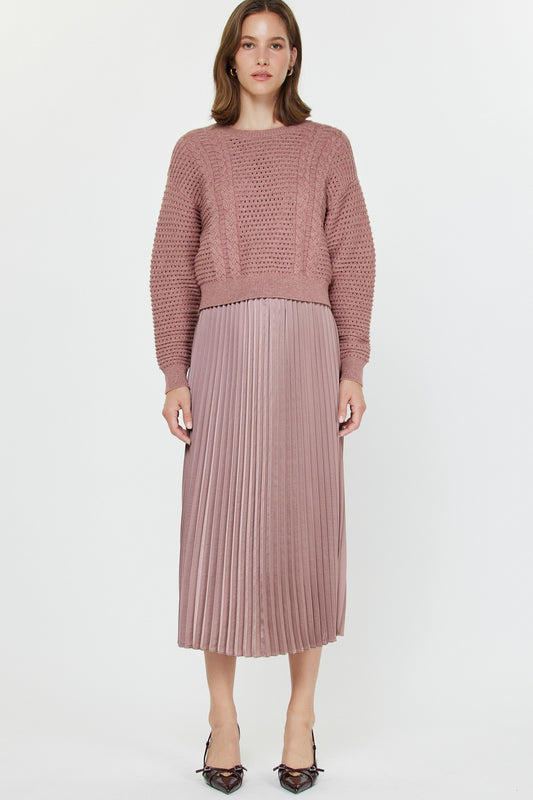 L/S Pullover Sweater & Pleated Dress Set