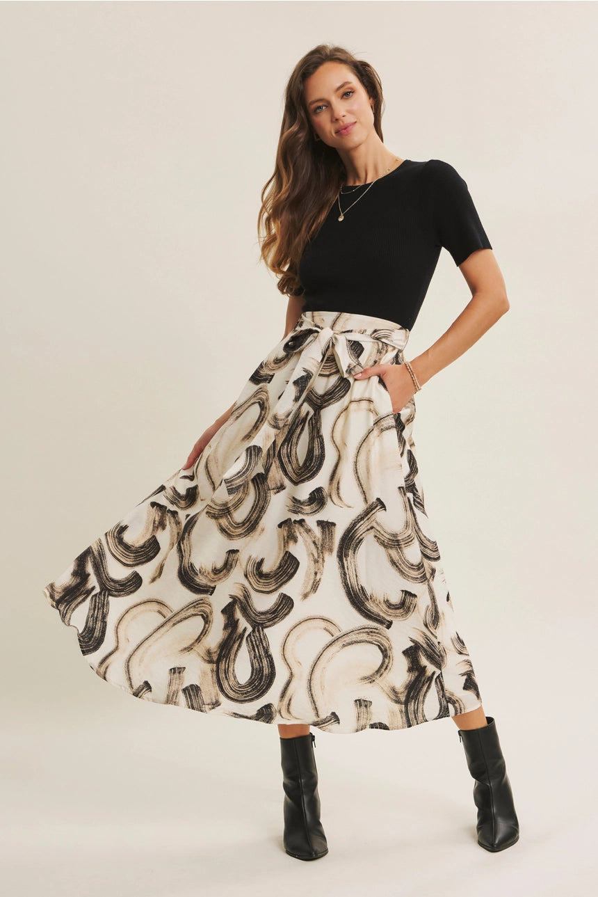 Brushstroke Midi Sweater Dress