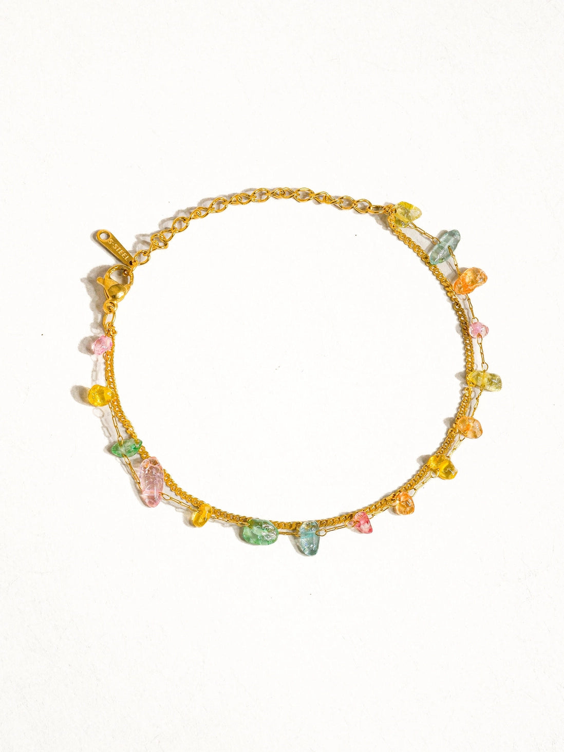 18K Gold Plated Colorful Stone Bracelet